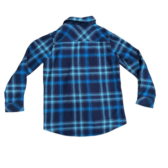 Orvis Fleece Lined Flannel Jacket Women Long Sleeve Snap Button Down Blue Medium - Picture 7 of 12